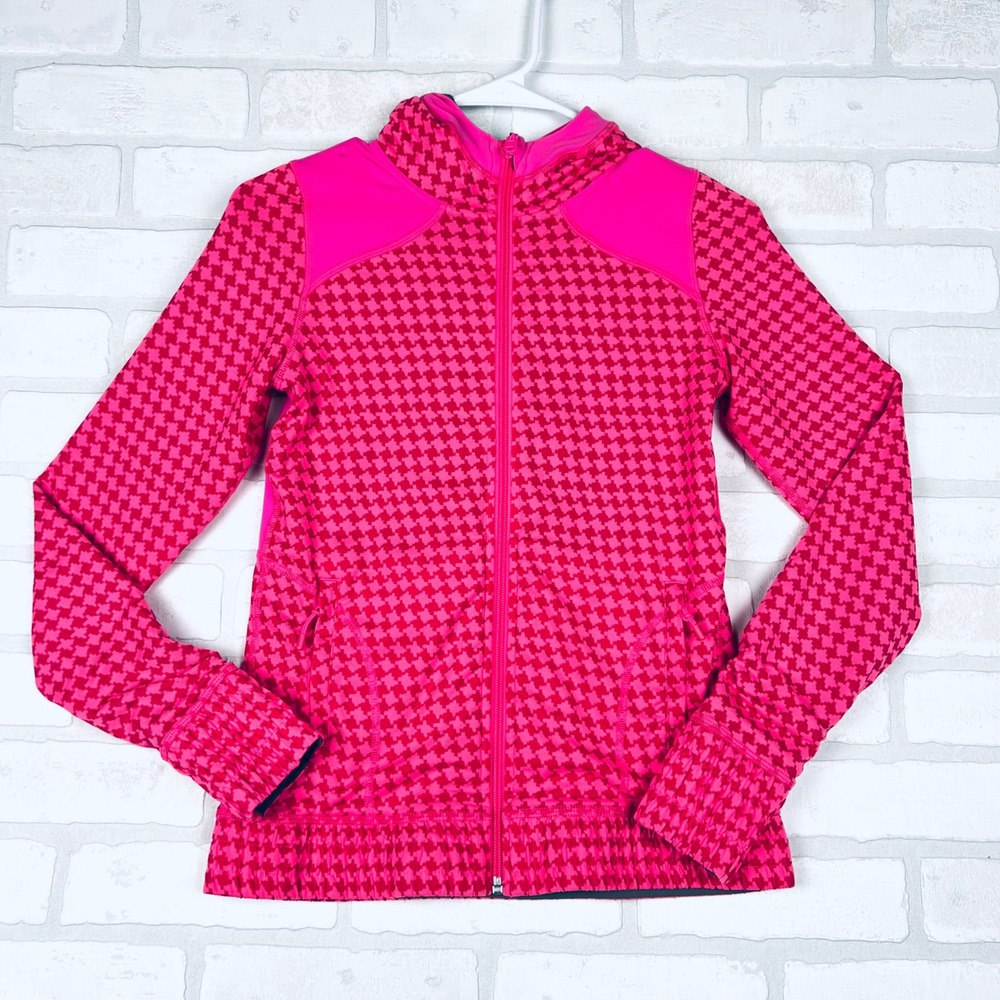 Ivivva Girls Pink Houndstooth Zip-Up Jacket